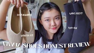 Wide feet friendly sustainable shoes made with plastic bottles VIVAIA honest review  tryon 👢 [upl. by Ellynad941]