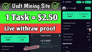 New Usdt Site 2024  Best Usdt Investment Website  New Usdt Mining Site  New Usdt Earning Website [upl. by Forrester712]