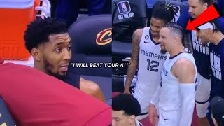 UNSEEN FOOTAGE Donovan Mitchell Tells Dillon Brooks That He Will “Beat His A”😂 [upl. by Colp]