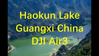 Drone views of Haokun Lake in Guangxi China  DJI Air3 [upl. by Imik]