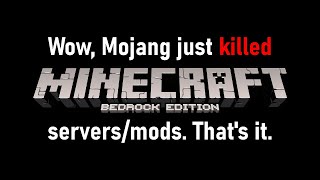 Wow they really did it Bedrock servers modding is dead [upl. by Alberto]