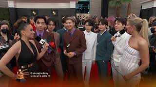 BTS Red Carpet Interview  2022 GRAMMYs [upl. by Akcinat]