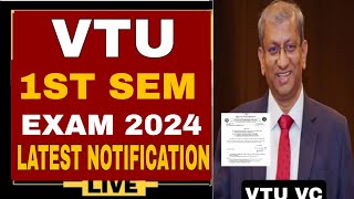 VTU LATEST NOTIFICATION REGARDING 1ST SEMVTU 1ST SEM EXAM 2024 POSTPONE NOTIFICATION WHENVTU USN [upl. by Otxilac]