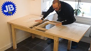 BEST HOMEMADE TABLE  How to make your own Extending Dining Table  DIY [upl. by Novonod579]