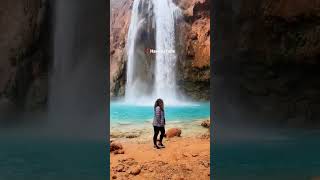 The hike to Havasu Falls was absolutely worth it ❤️ Havasufalls havasupai grandcanyon hiking [upl. by Naehgem797]