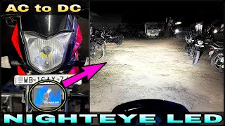 Very Powerful Nighteye LED Light For Bike  AC to DC Connection ￼ Headlight on off Switch Install [upl. by Legna737]