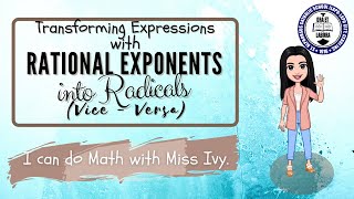 Transforming Expressions with Rational Exponents into Radicals Vice Versa [upl. by Vivie]