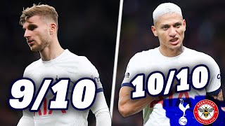 BRILLIANT RICHARLISON Tottenham 32 Brentford PLAYER RATINGS [upl. by Derrik]