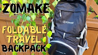 Zomake 35L Foldable Backpack Overview Foldable Travel Backpack [upl. by Amorete]