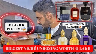 BIGGEST NICHE UNBOXING WORTH ₹1 LAKH 🔥 NEW HAWAS BLACK THEOREME MATRIX SHAFRAN 😱 NICHE TESTERS ⚡️ [upl. by Mafala128]