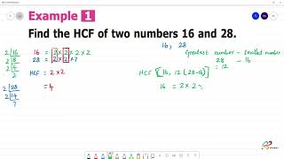 6 TN Maths Term III 5 Information Processing Example 1 Find the HCF 16 and 28 [upl. by Ennoved159]