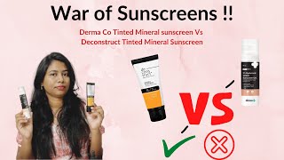 ✅❌ Deconstruct Tinted Mineral Sunscreen Vs Derma Co Tinted Mineral Sunscreen  This or That [upl. by Schram773]