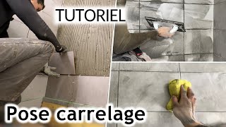 Comment Faire un Carrelage Mural Méthode simple [upl. by Dallman]