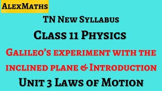 Galileo’s experiment with the Inclined plane  Introduction  Laws of Motion  Class 11 Physics [upl. by Nnaillij]