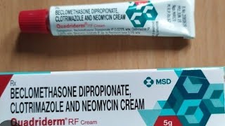 Beclomethasone dipropionate clotrimazole amp neomycin sulphate cream uses in hindi Quadriderm RF Cream [upl. by Dahaf]