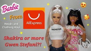 Barbie Aliexpress Haul  Heads quotShakira Shakiraquot amp Clothing [upl. by Yht229]