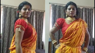 Bengali ATPOURE saree drape  আটপৌরে বাঙালি শাড়ি Tutorial [upl. by Aenit]