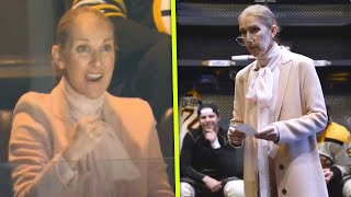 Watch Celine Dion Live Her BEST LIFE at NHL Game [upl. by Tneciv]