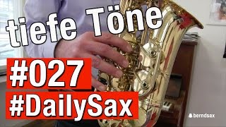 Tiefe Töne auf dem Saxophon spielen lernen DailySax 027 [upl. by Aneertak140]