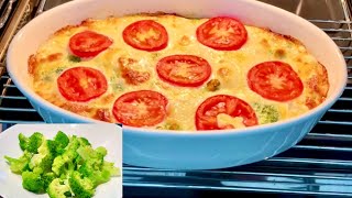 Crustless Broccoli Quiche Recipe  How to Blanch Broccoli [upl. by Serrano572]