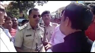 BJP Leader Fighting with DSP over Helmet [upl. by Anassor]