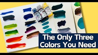 Acrylic Color Mixing For Beginners  With Just Three Colors Part One [upl. by Anabel]