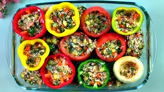 Vegan Stuffed Vegetables  Healthy And Delicious Greek Recipe quotGemistaquot [upl. by Nivri341]