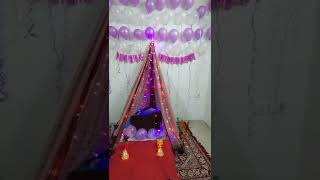 DIY Canopy birthday decoration ideas at home with sareebirthdaydecorationideashorts [upl. by Chapman798]