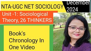 NTA UGC NET SOCIOLOGY December 2024 Sociological Theory 26 Thinkers Books Chronology [upl. by Carolin927]