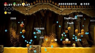 New Super Mario Bros U  Ground Pound Frozen Pokeys to Earn 1Ups in Perilous Pokey Cave [upl. by Llerehs]