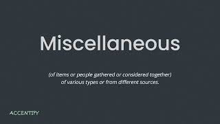 Miscellaneous Pronunciation and Meaning [upl. by Ardnosac]