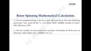 Rotor Spinning Calculation [upl. by Seaver]