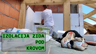 izolacija zida pod krovom  stiropor 15cm [upl. by Narih]