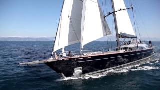 60m Perini Navi sailing yacht PERSEUS3 under sea trials [upl. by Bihas375]