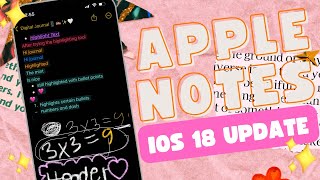 Trying iOS 18 Apple Notes Update For Digital Journaling  Highlight Refine Text amp More [upl. by Rita190]