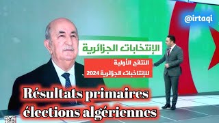 النتائج الأولية الإنتخابات الجزائرية 2024، Résultats primaires élections algériennes [upl. by Ahsele]