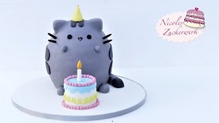 PUSHEEN the Cat Motivtorte I 3D Fondanttorte von Nicoles Zuckerwerk [upl. by Patsy]