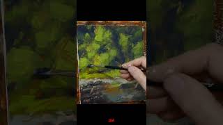 River painting in a loose style in Acrylics Short paintingtutorial impressionism acrylicpainting [upl. by Osner]