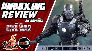 HOT TOYS CAPTAIN AMERICA CIVIL WAR WAR MACHINE UNBOXING Y REVIEW EN ESPAÑOL [upl. by Thurber]