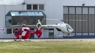 Guimbal Cabri G2 HBZYH Groupe Hélicoptère Sion landing Sion airport Valais Switzerland 19072023 [upl. by Atinaw]