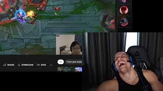 Tyler1 Dies Laughing Reacting to Yamikaze RAGE [upl. by Mobley234]