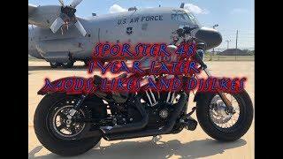 Sportster 48 One year later Mods Likes and Dislikes [upl. by Aseela526]