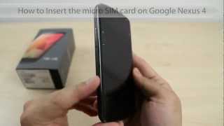 How to Insert the micro SIM card on Google Nexus 4 LG [upl. by Bushey]