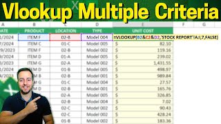 Vlookup with Multiple Criteria in Excel with a Practical Example  Lookup Function [upl. by Odlareg]