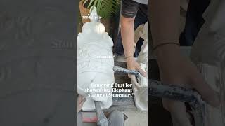 CLEANING HANDCARVED WHITE MARBLE STONEELEPHANT STATUE FOR SHOWCASING AT STONEMART™ shorts decor [upl. by Darrelle]