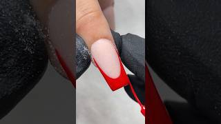 Red french tip nails nails naildesigns nailart nailtech nailtutorial frenchtipnails [upl. by Frazier]