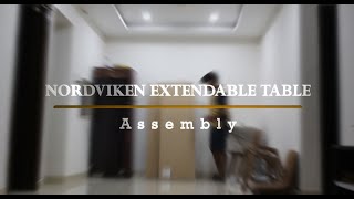 NORDVIKEN Extendable Table Assembly along with SVENBERTIL and ODGER chairs  IKEA  IKEA India [upl. by Nnayrrehs981]