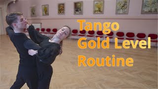 Tango Gold Level Choreography  Natural Promenade Turn to Rock Turn [upl. by Schrader116]