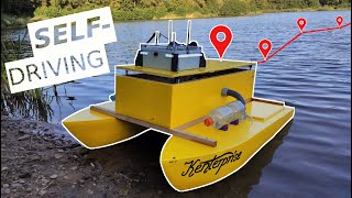 We built a SelfDriving RC Boat ArduPilot Rover [upl. by Llerrom]