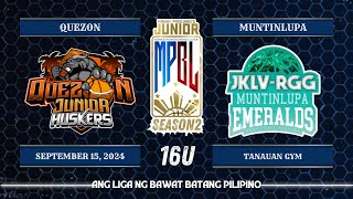 Junior MPBL Season 2  Quezon Junior Huskers vs Muntinlupa JKLV RGG Emeralds  16U [upl. by Heilman]